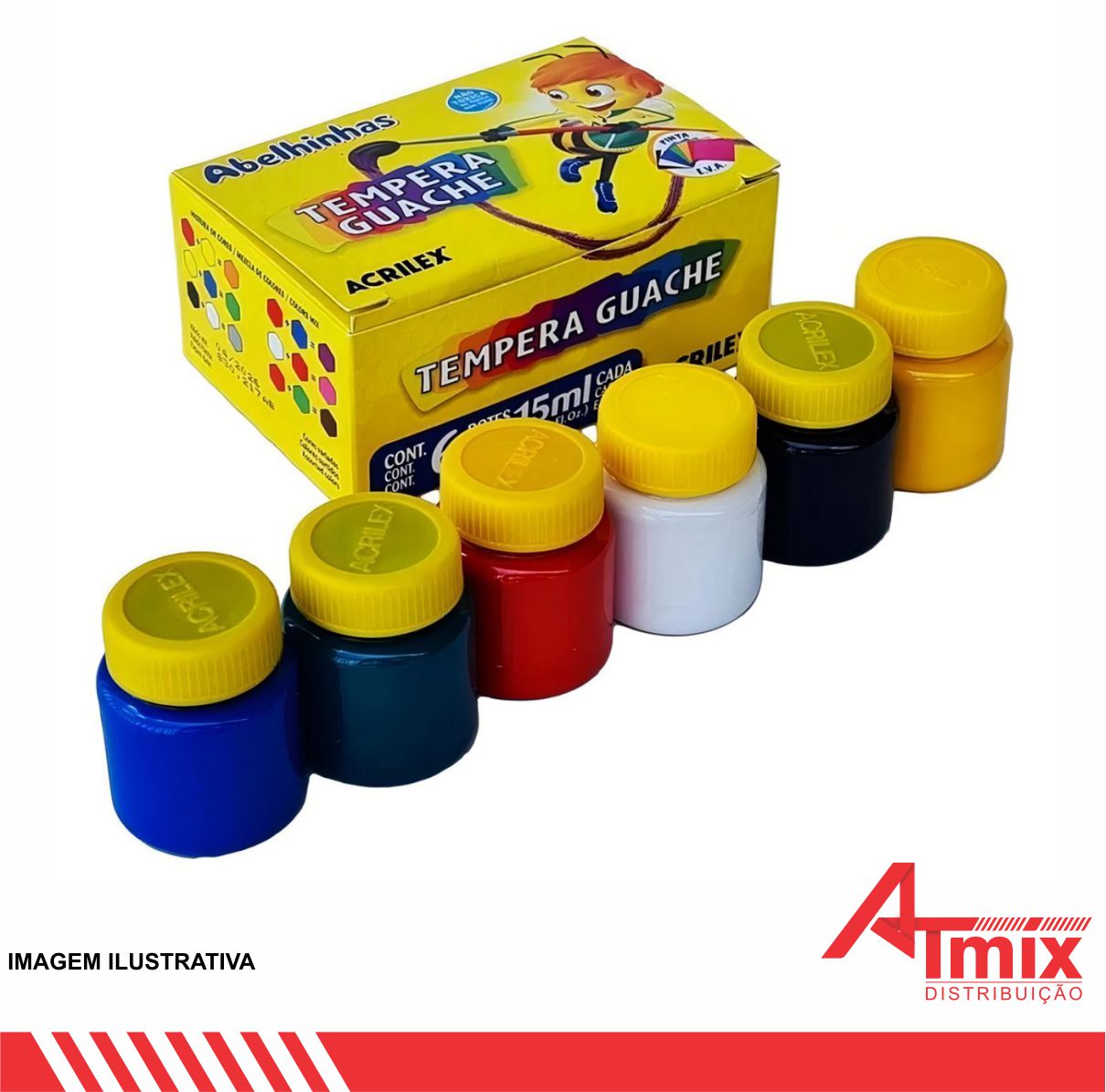 TINTA GUACHE ESCOLAR C/ 6 CORES